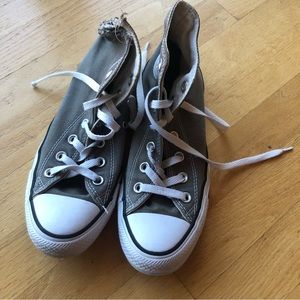 Grey high top converse